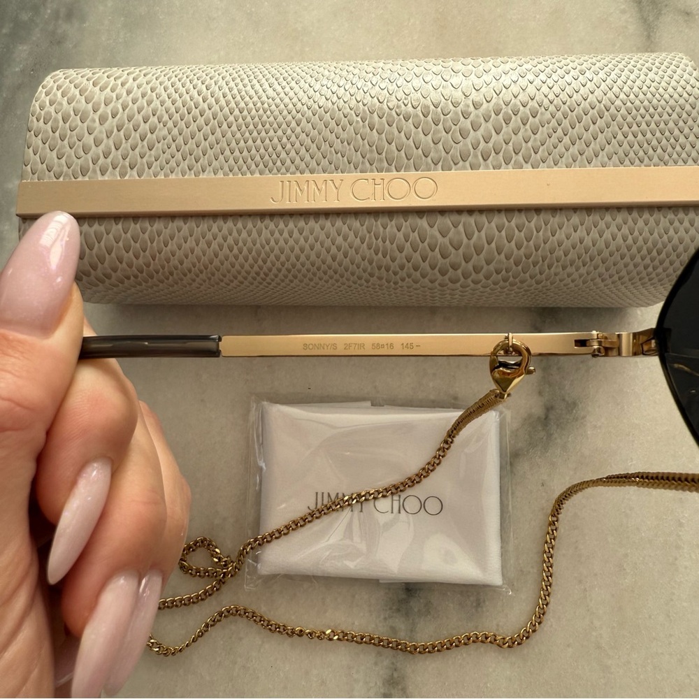 ❗️SOLD❗️Jimmy Choo Sonny/S sunglasses with chain - Picture 4 of 4